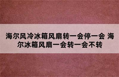 海尔风冷冰箱风扇转一会停一会 海尔冰箱风扇一会转一会不转